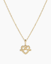 14k Gold Love Knot Charm Necklace