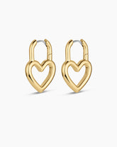Open Heart Padlock Hoops