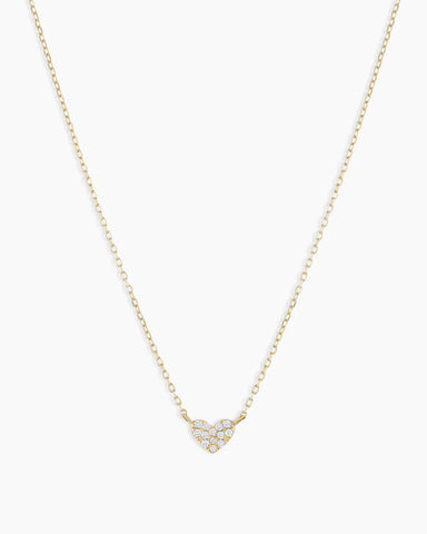 Diamond Pavé Mini Heart Necklace