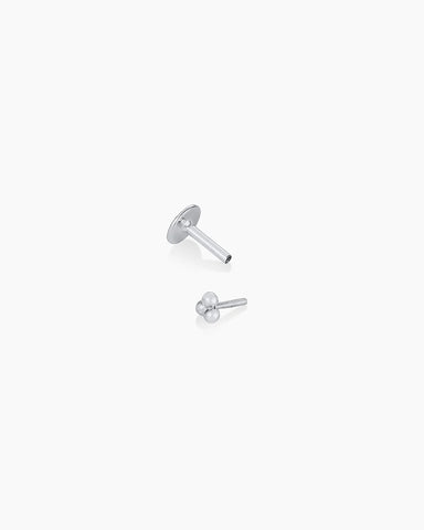 14k Gold Trio Flat Back Single Stud