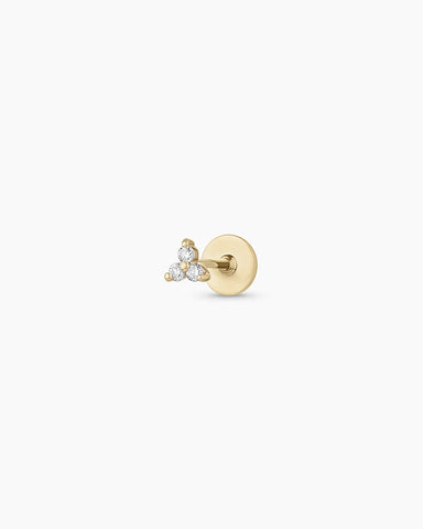 Diamond Bali Flat Back Single Stud
