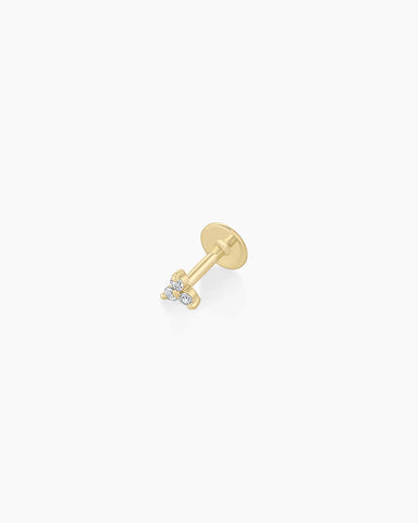 Diamond Bali Flat Back Single Stud