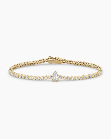 Lab Grown Diamond Pear Tennis Bracelet