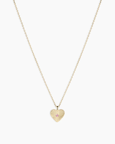 Pink Sapphire Vintage Heart Necklace