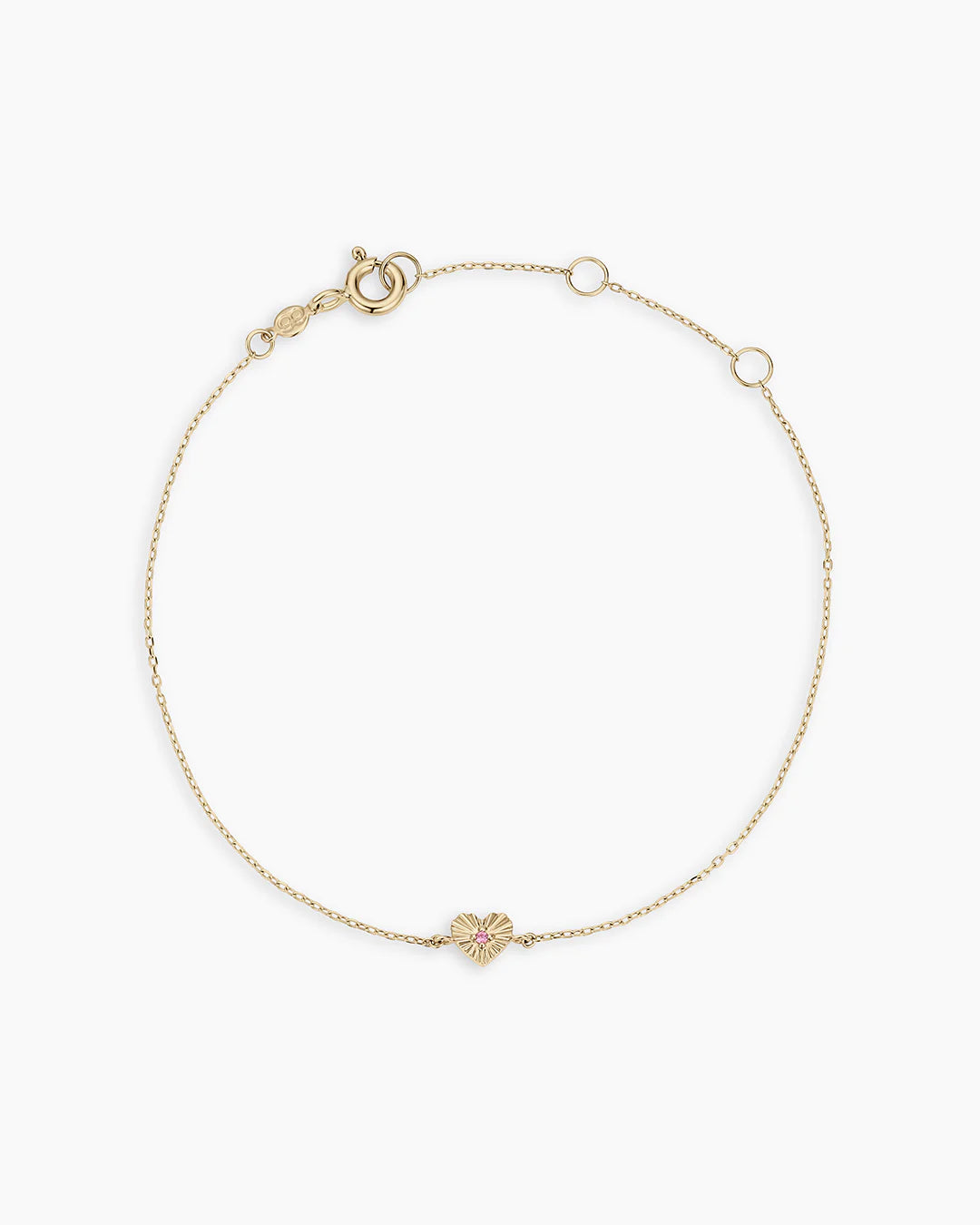 Pink Sapphire Vintage Heart Bracelet