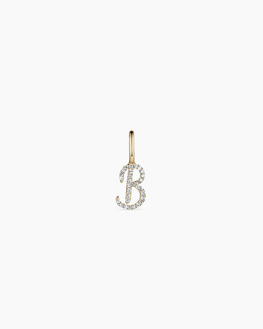 Diamond Script Alphabet Charm