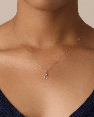 Diamond Script Alphabet Charm