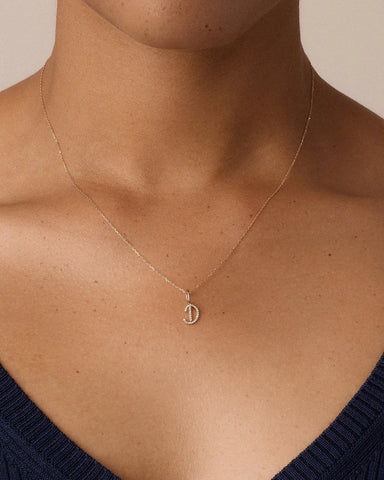 Diamond Script Alphabet Charm