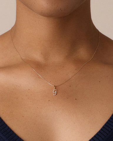 Diamond Script Alphabet Charm