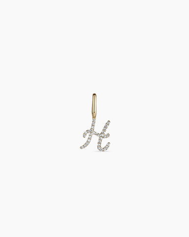 Diamond Script Alphabet Charm