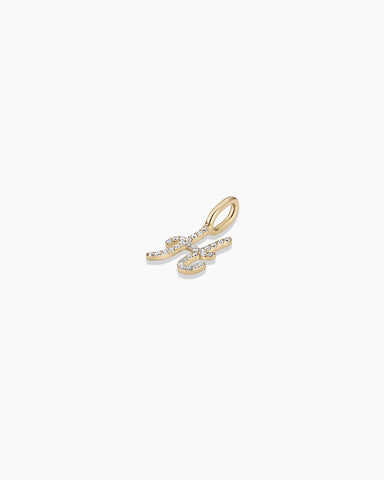 Diamond Script Alphabet Charm