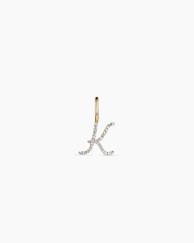 Diamond Script Alphabet Charm