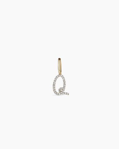 Diamond Script Alphabet Charm