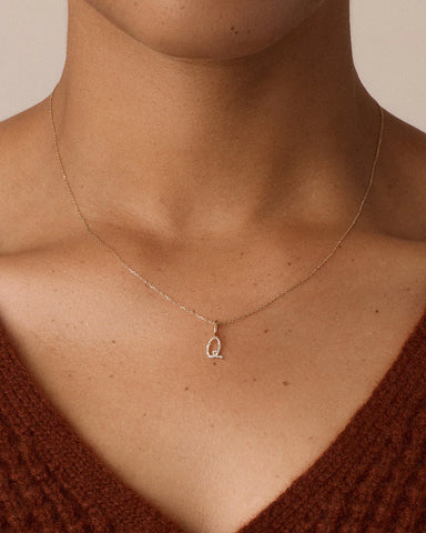 Diamond Script Alphabet Charm