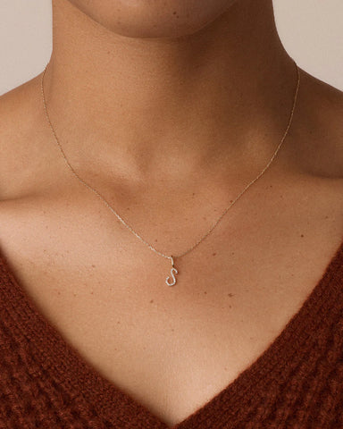 Diamond Script Alphabet Charm