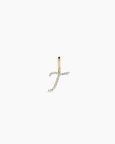 Diamond Script Alphabet Charm