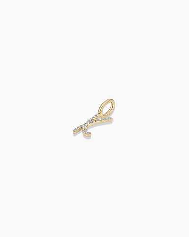 Diamond Script Alphabet Charm