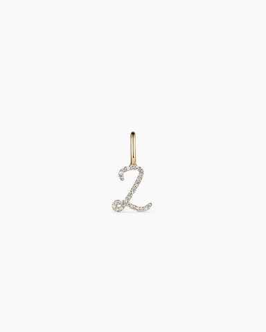 Diamond Script Alphabet Charm