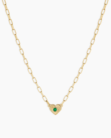 Birthstone Heart Necklace