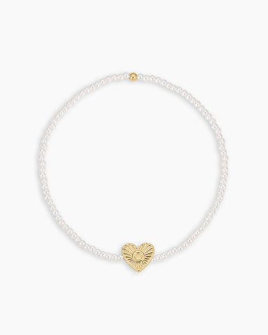 Pearl Vintage Heart Alphabet Bracelet
