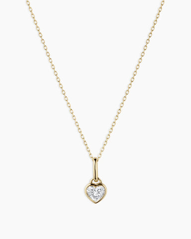 Lab Grown Diamond Heart Charm Necklace