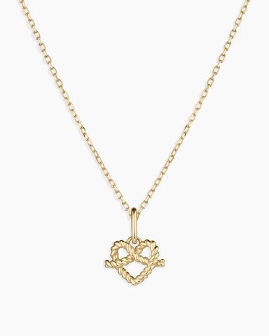 14k Gold Love Knot Charm Necklace