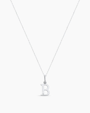 Diamond Vintage Alphabet Charm Necklace