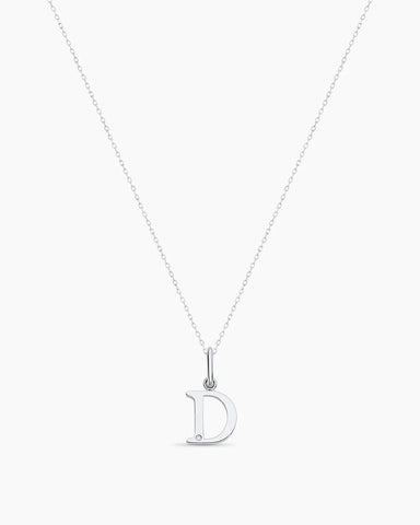 Diamond Vintage Alphabet Charm Necklace