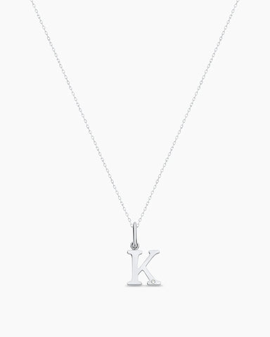 Diamond Vintage Alphabet Charm Necklace