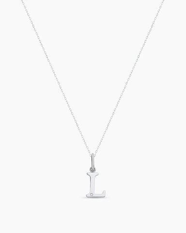 Diamond Vintage Alphabet Charm Necklace
