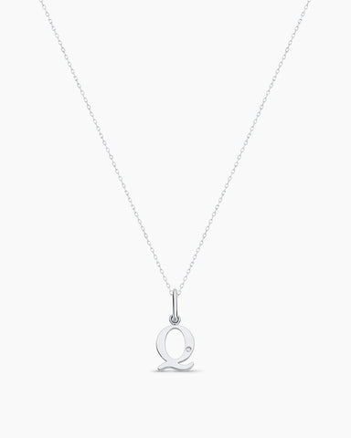 Diamond Vintage Alphabet Charm Necklace