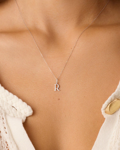 Diamond Vintage Alphabet Charm Necklace