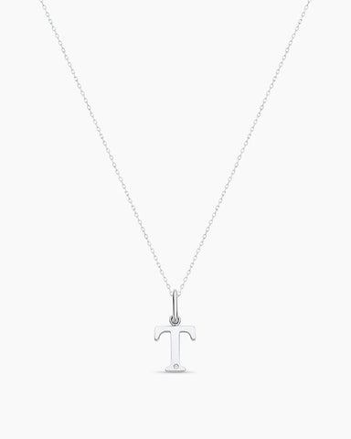 Diamond Vintage Alphabet Charm Necklace