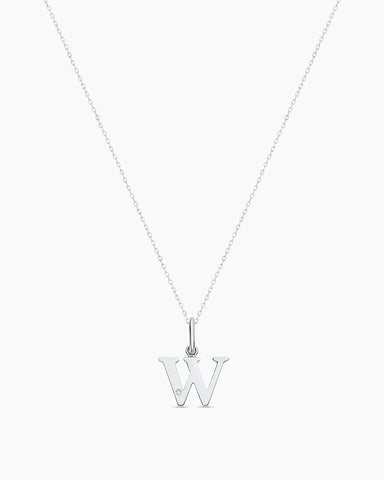 Diamond Vintage Alphabet Charm Necklace
