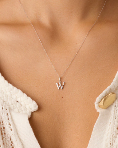 Diamond Vintage Alphabet Charm Necklace