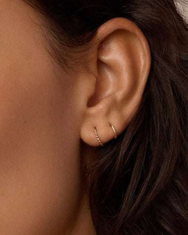 14k Gold Crew Huggies 8mm