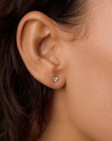 Lab Grown Diamond Solitaire Flat Back Studs