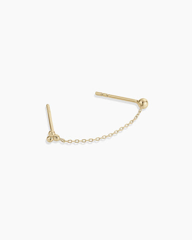 14k Gold Bali Chain Double Stud