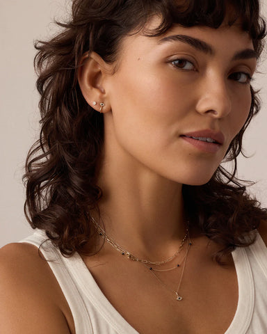 Diamond and Blue Sapphire Evil Eye Charm