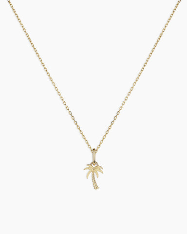 14k Gold Palm Charm Necklace