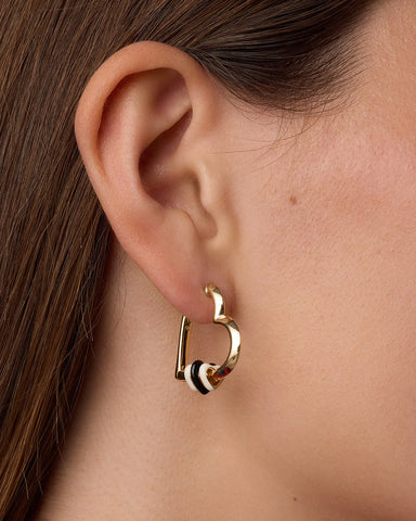 Campbell Heart Bead Hoops