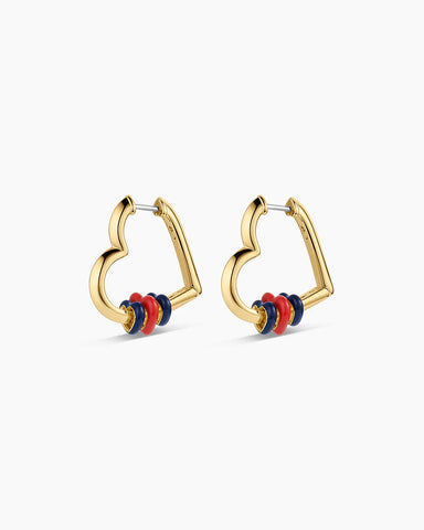 Campbell Heart Bead Hoops