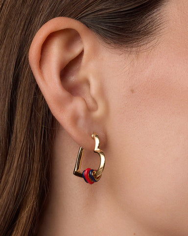 Campbell Heart Bead Hoops