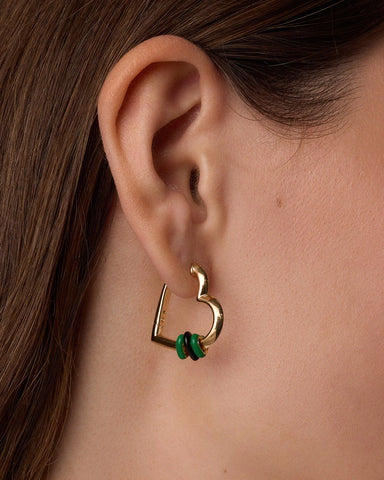 Campbell Heart Bead Hoops