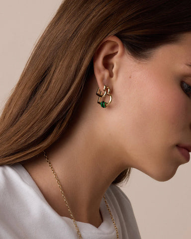 Campbell Heart Bead Hoops