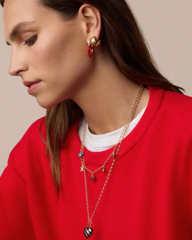 Campbell Enamel Heart Pendant Necklace