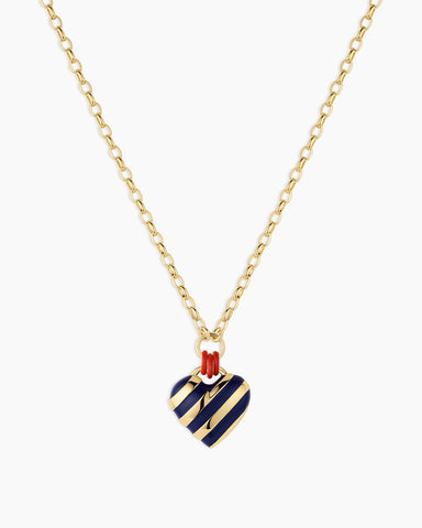 Campbell Enamel Heart Pendant Necklace