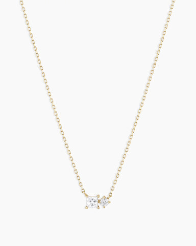 Diamond and White Sapphire Necklace