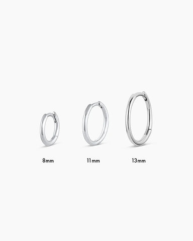 14k White Gold Classic Single Huggie