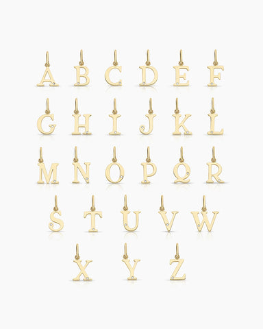 Diamond Vintage Alphabet Charm